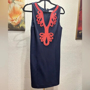 Lilly Pulitzer Navy Dress with Coral Accents